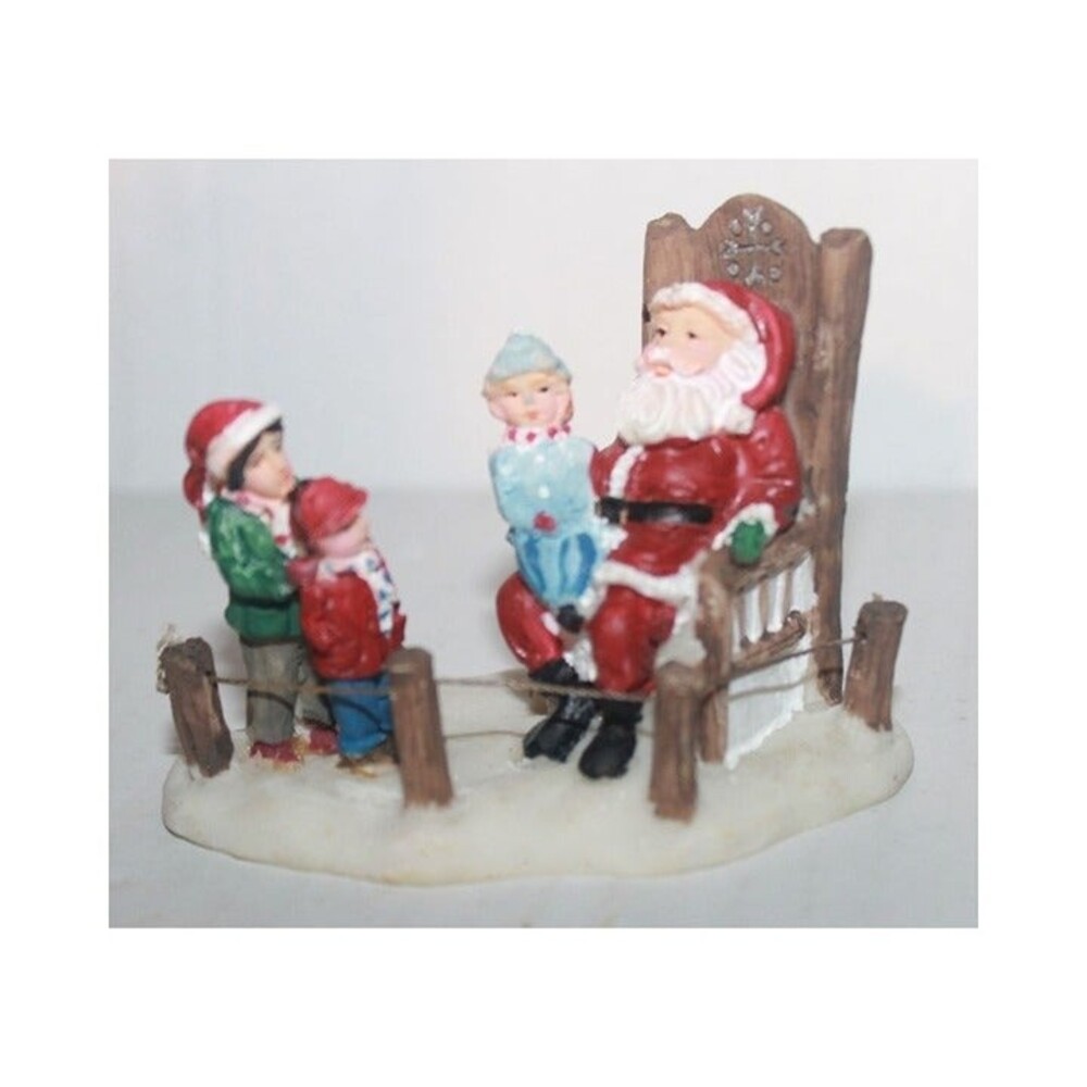 2.5" Tall Children Visit with Santa Christmas Village Figurine Brand Unknown